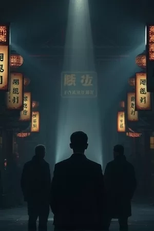 夜晚公交站牌下被路灯照亮的两个人影