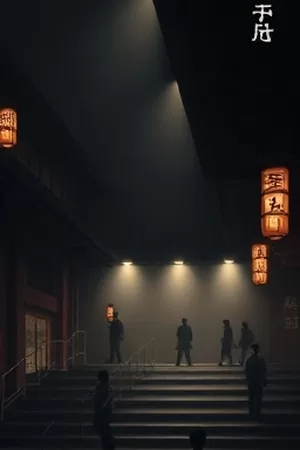 停电后的高层住宅楼道里亮起的手电光