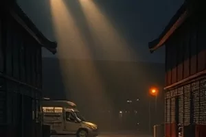菜市场摊位前花艺师整理鲜花的忙碌场景